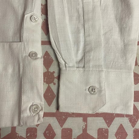 【長袖】【 ESGS-03L-W 】【 L/S GUAYABERA 】【 REJILLADA MOTA 】【 麻の葉柄 】【 WHITE 】【 白 】