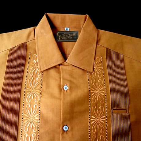 【2027年7月31日までにお届け】【受注生産】【 半袖 】【 ESG-01S-MU 】【 S/S GUAYABERA 】【 REJILLADA 】【 MUSTARD 】【 マスタード 】