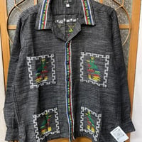 【長袖】【Mサイズ】【IMP-QTZ-LS09-CHM】【GUATEMALA】【 L/S QUETZAL SHIRTS】【CHARCOALxMULTI COLOR 】