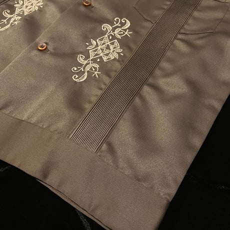 【予約】【半袖】【サイズ38(L)】【IMP-DE-28S-CH-38】【 DEADSTOCK 】【S/S GUAYABERA】【CHOCOLATE】  【茶色】
