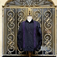 【予約商品】【長袖】【麻の葉柄】【 ESGS-10L-BPU】【 L/S GUAYAMISA ASA 】【BLACKxPURPLE】 【黒x紫】