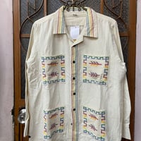 【長袖】【Mサイズ】【IMP-QTZ-LS08-WM】【GUATEMALA】【 L/S QUETZAL SHIRTS】【WHITExMULTI COLOR 】【白xマルチカラー】