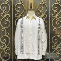 【ご注文日より１年以内にお届け】【受注生産】【長袖】【 ESG-32L-OFB 】【 L/S GUAYAMISA 】【OFF WHITExBLACK】 【オフホワイトx黒】