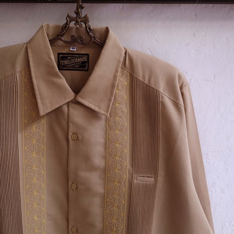 【9月下旬】【予約商品】【 長袖 】【 ESGS-04L-KHG 】【 REJILLADA ASA 】【 麻の葉柄 】【 KHAKI x GOLD 】【 カーキ x 金 】