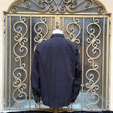 【2027年7月31日までにお届け】【受注生産】【長袖】【 ESGS-04L-BW 】【 L/S GUAYABERA 】【 REJILLADA ASA 】【 麻の葉柄 】【 BLACKxWHITE】