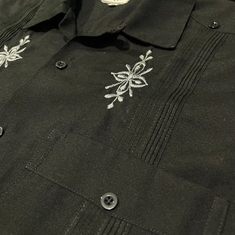 【予約】【半袖】【IMP-DE-02S-B-36】【 DEADSTOCK 】【S/S GUAYABERA】【BLACK】 【黒】
