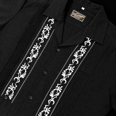 【ESG-20S-BS】【REJILLADA 】【S/S GUAYABERA】【BLACKxSILVER】 【黒x銀】
