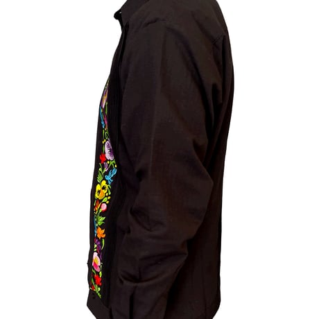 【お取り寄せ商品】【長袖】【ACAPULCO】【IMP-COL-102L-BM】【GUAYABERAS COLLI】【 L/S GUAYAMISA】【 BLACKxMULTI COLOR 】【 黒 】