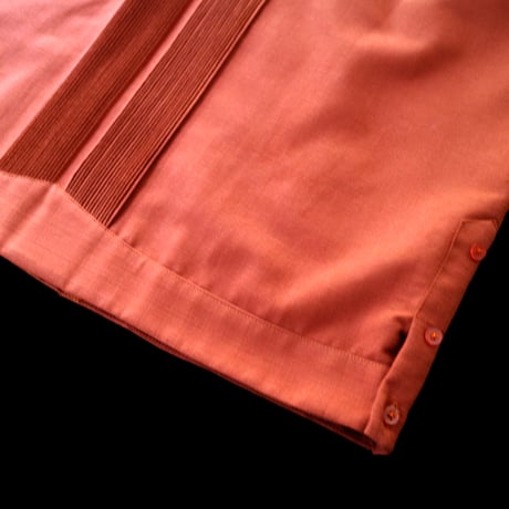 【2027年7月31日までにお届け】【受注生産】【長袖】【 ESGS-04L-ORG 】【 L/S GUAYABERA 】【REJILLADA ASA】【麻の葉柄】【ORANGExGOLD】
