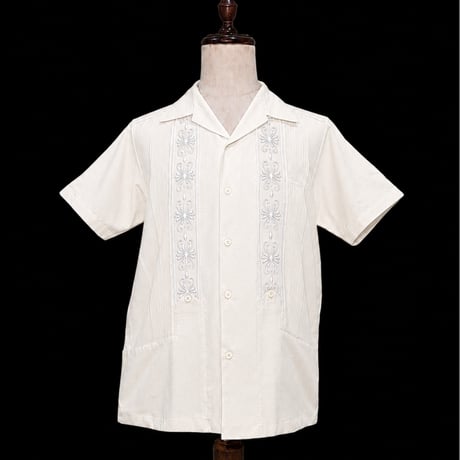 【予約商品】【半袖】【 ESG-01S-OFS】【 S/S GUAYABERA 】【 REJILLADA 】【 OFF WHITE x SILVER 】【 オフホワイト x 銀 】