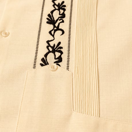 【7月末】【予約】【ESG-20S-OFB】【 REJILLADA 】【S/S GUAYABERA】【 OFF WHITE x BLACK 】 【 オフホワイト x 黒 】