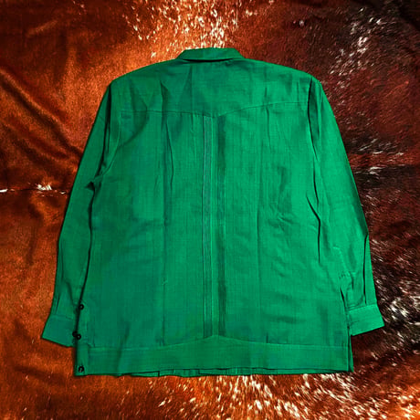【2027年7月31日までにお届け】【受注生産】【長袖】【ESG-20L-GREB】【REJILLADA 】【L/S GUAYABERA】【 GREEN x BLACK 】【 緑 x 黒 】