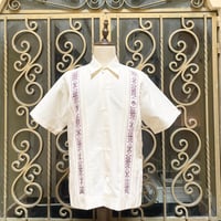 【ご注文日より１年以内にお届け】【受注生産】【半袖】【 ESG-32S-OFBU 】【S/S GUAYAMISA】【OFF WHITE x BURGUNDY】 【オフホワイト x 臙脂色】
