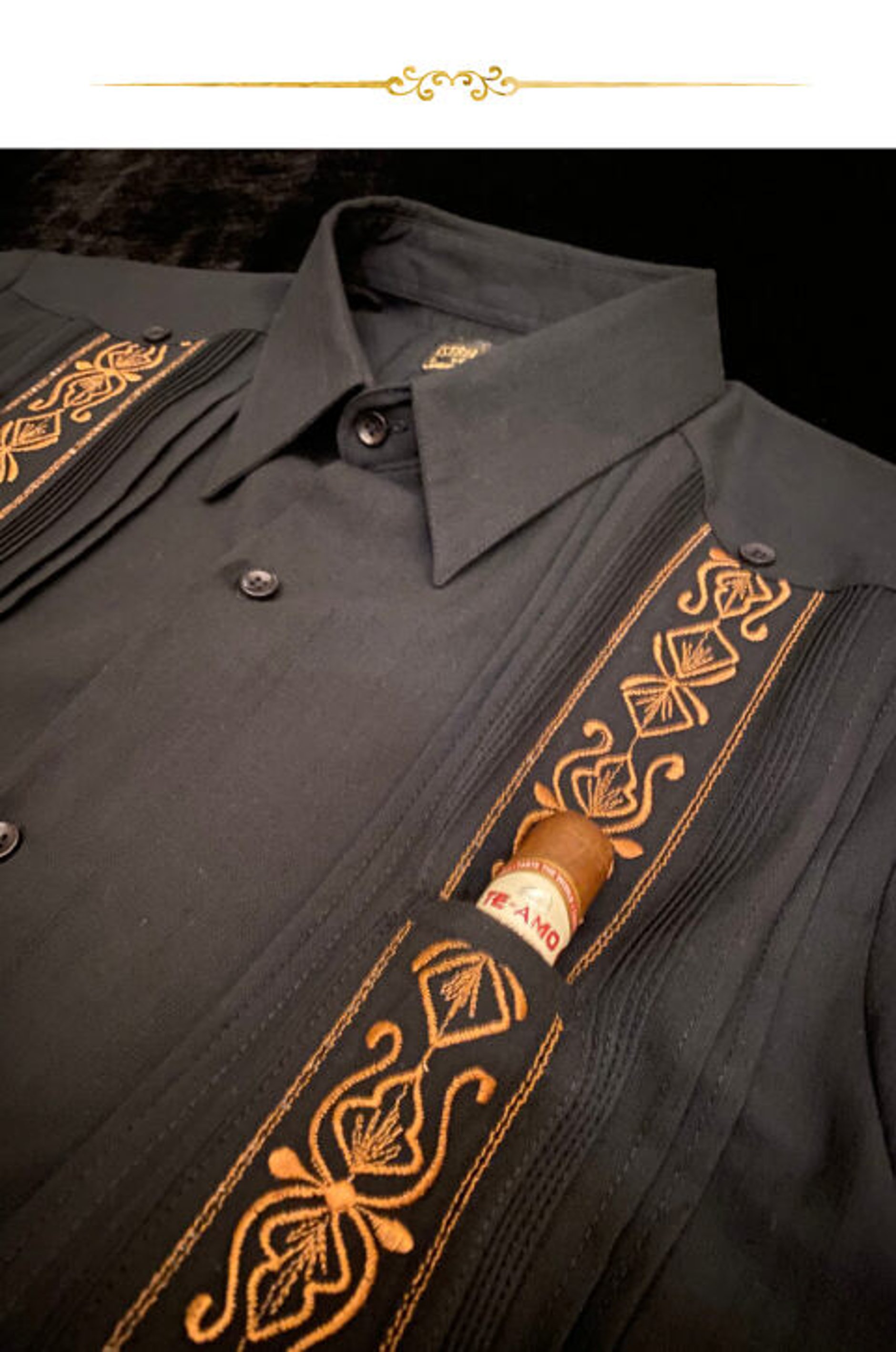 estrella standard 36 ブラック×ゴールド キューバシャツ ESTRELLA STANDARD GUAYABERA (@estrellastandard) · Instagram