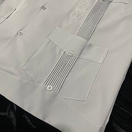 【予約】【半袖】【サイズ38(L)】【IMP-DE-23S-GR-38】【 DEADSTOCK 】【S/S GUAYABERA】【GRAY】【グレー】