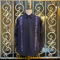 【2027年7月31日までにお届け】【受注生産】【長袖】【 ESG-32L-BPU 】【 L/S GUAYAMISA 】【BLACK x PURPLE】 【黒 x 紫】