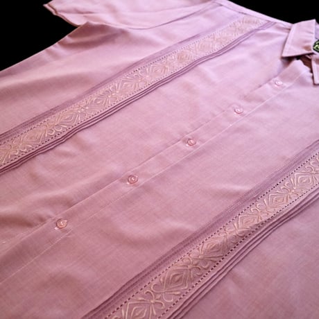 【半袖】【GUAYAMISA CIPRE】【 ESG-107SP-PR-3】【POLYESTER】【 S/S GUAYAMISA】【 PALO DE ROSA 】【 ローズピンク 】