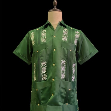 【予約】【半袖】【IMP-DE-03S-GRE-36】【 DEADSTOCK 】【S/S GUAYABERA】【GREEN】 【緑】