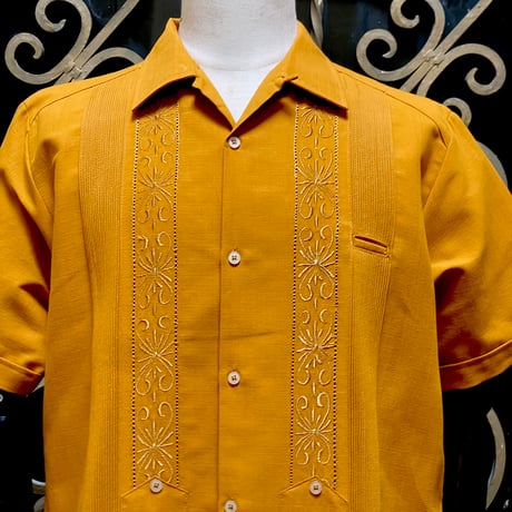 【2027年7月31日までにお届け】【受注生産】【 半袖 】【 ESG-01S-MU 】【 S/S GUAYABERA 】【 REJILLADA 】【 MUSTARD 】【 マスタード 】