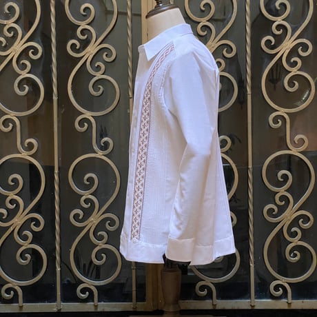 【長袖】【ESG-109L-WBR】【GUAYABERAS COLLI】【 L/S GUAYABERA】【WHITE x BROWN 】
