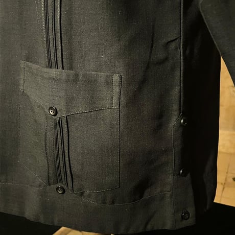 【長袖】【 ESG-33L-B】【 L/S CUBANA 】【GUAYABERA】【BLACK】【黒】