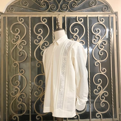 【長袖】【 ESG-32L-OFS 】【 L/S GUAYAMISA 】【OFF WHITExSILVER】 【オフホワイトx銀】