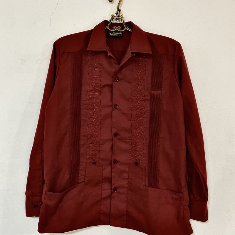 長袖】【ESGS-03L-BU】【L/S GUAYABERA】 【MOTA】【 BURGUN
