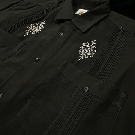 【予約】【半袖】【サイズ36(M)】【IMP-DE-19S-B-36】【 DEADSTOCK 】【S/S GUAYABERA】【BLACK】【黒】