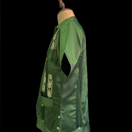 【予約】【半袖】【IMP-DE-03S-GRE-36】【 DEADSTOCK 】【S/S GUAYABERA】【GREEN】 【緑】