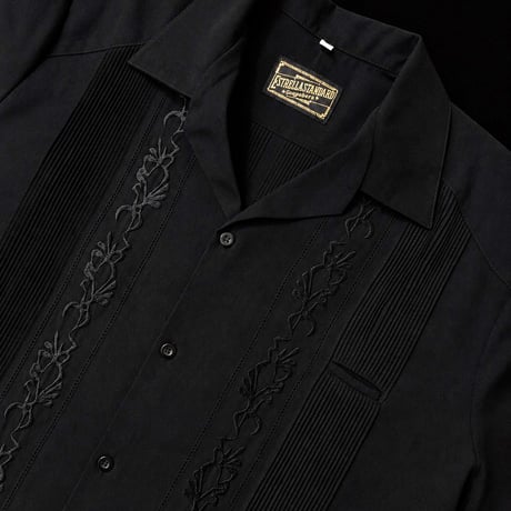 【ESG-20S-B】【 REJILLADA 】【S/S GUAYABERA】【BLACK】 【黒】