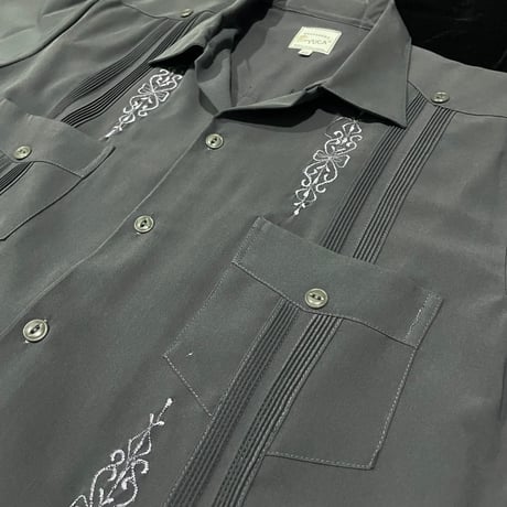 【予約】【半袖】【サイズ40(XL)】【IMP-DE-30S-CH-40】【 DEADSTOCK 】【S/S GUAYABERA】【CHARCOAL】  【炭黒】