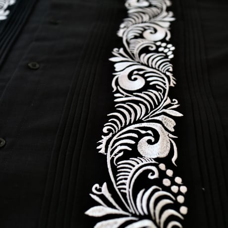 【お取り寄せ商品】【長袖】【IMP-COL-100L-B】【GUAYABERAS COLLI】【 L/S GUAYAMISA】【 BLACK x WHITE 】【 黒 x 白 】