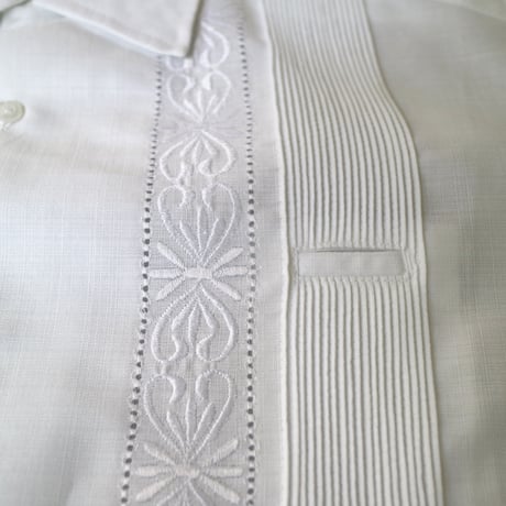 【2027年7月31日までにお届け】【受注生産】【半袖】【 ESG-01S-W】【 S/S GUAYABERA 】【 REJILLADA 】【 WHITE 】【 白】