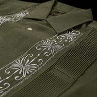 【予約商品】【半袖】【 ESG-01S-OLS 】【 S/S GUAYABERA 】【 REJILLADA 】【 OLIVE x SILVER 】【 オリーブ x 銀 】