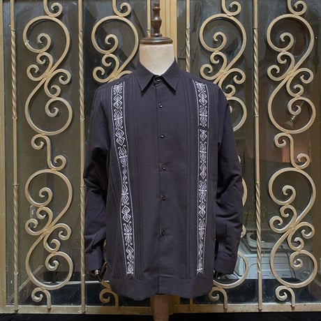 【長袖】【 ESG-32L-BW 】【 L/S GUAYAMISA 】【BLACK x WHITE】 【黒 x 白】