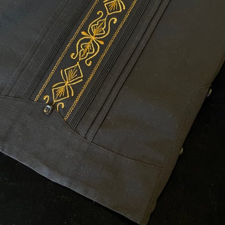 【9月下旬】【予約商品】【長袖】【 ESG-32L-BG 】【 L/S GUAYAMISA 】【BLACK x GOLD】 【黒 x 金】