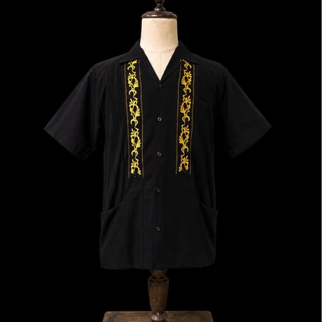 【7月末】【予約】【ESG-20S-BG】【REJILLADA 】【S/S GUAYABERA】【BLACKxGOLD】 【黒x金】