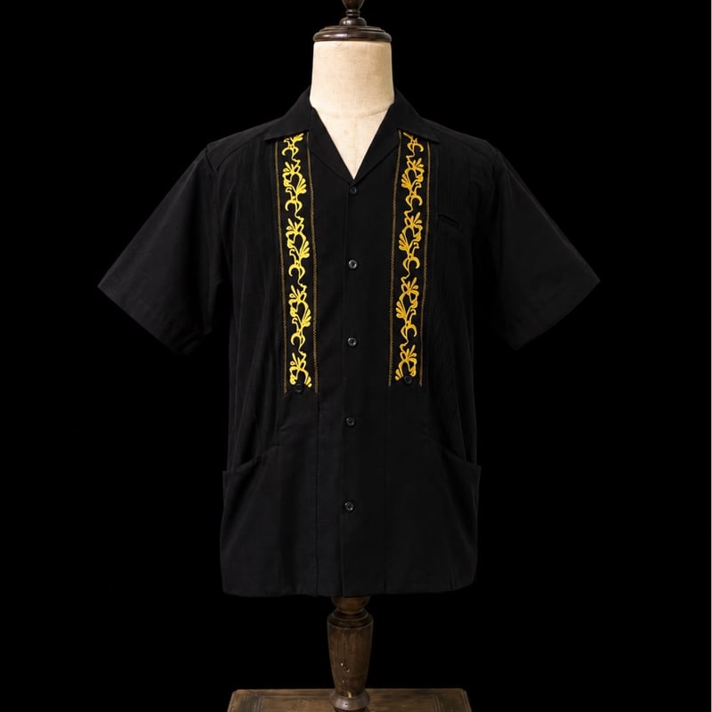 ESG-20S-BG】【REJILLADA 】【S/S GUAYABERA】【BLACKxG