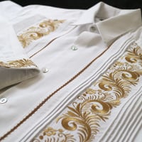 【お取り寄せ商品】【長袖】【袖刺繍】【IMP-101L-WG】【 L/S GUAYAMISA 】【 WHITE x GOLD 】【 白 x 金 】