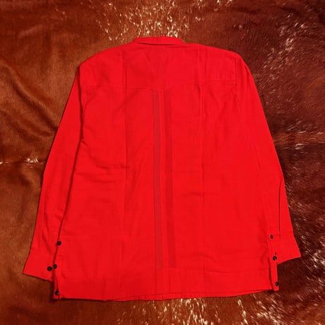 【2027年7月31日までにお届け】【受注生産】【長袖】【 ESG-20L-REB 】【 L/S GUAYABERA 】【 REJILLADA 】【 RED x BLACK 】【 赤 x 黒 】