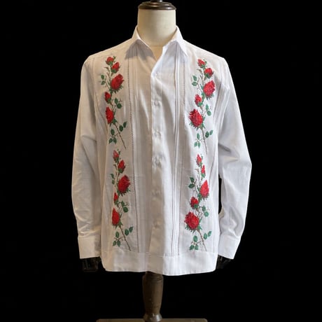 【2027年7月31日までにお届け】【受注生産】【長袖】【 ESG-W10L-WR 】【 L/S GUAYAMISA 】【 ROSA 】【 WHITE x RED 】【 白 x 赤 】