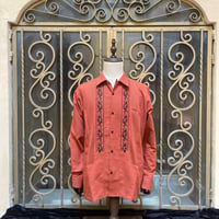 【ご注文日より１年以内にお届け】【受注生産】【ESG-20L-ORB】【REJILLADA 】【L/S GUAYABERA】【ORANGE xBLACK】