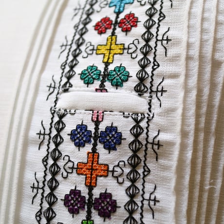 【半袖】【 S/S GUAYAMISA】【ESG-113S-WM】【GUAYABERAS COLLI】【 CRUZ x ペヨーテ 】【 WHITE x MULTI 】【 白 x マルチカラー 】
