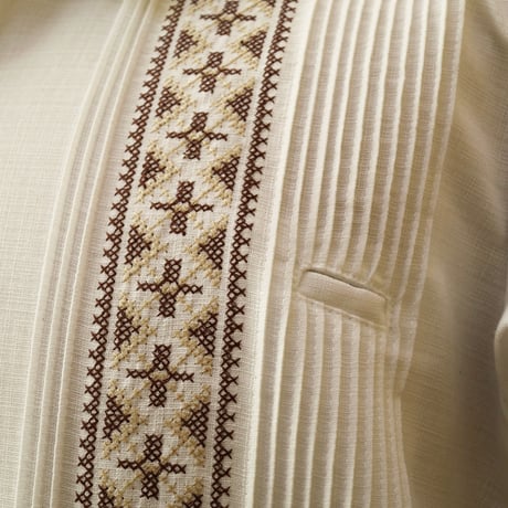 【お取り寄せ商品】【半袖】【 S/S GUAYAMISA 】【ESG-109S-WBR】【CRUZ】【 WHITE x BROWN 】【 白 x 茶色 】