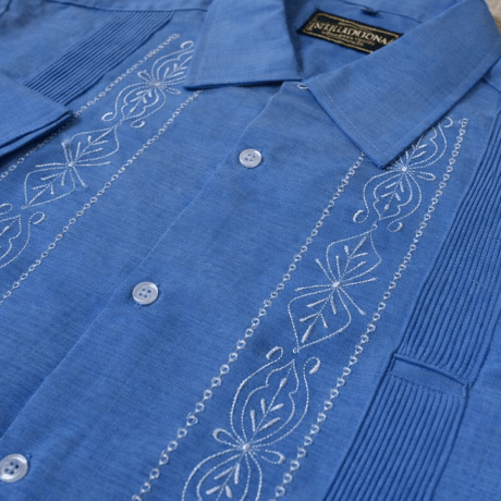 【2027年7月31日までにお届け】【受注生産】【長袖】【 ESG-01L-AQ 】【 L/S GUAYABERA 】【 REJILLADA 】【 AQUA 】【 アクアブルー 】