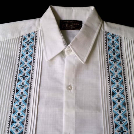 【お取り寄せ商品】【長袖】【ESG-109L-WBL】【CRUZ】【 GUAYAMISA】【 L/S GUAYABERA】【WHITExBLUE】