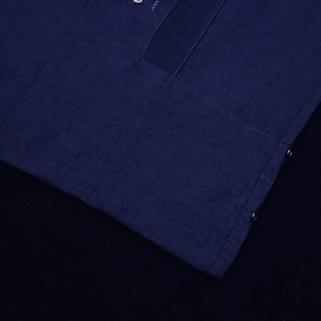 【ESG-20L-N】【REJILLADA 】【L/S GUAYABERA】【NAVY】 【紺】