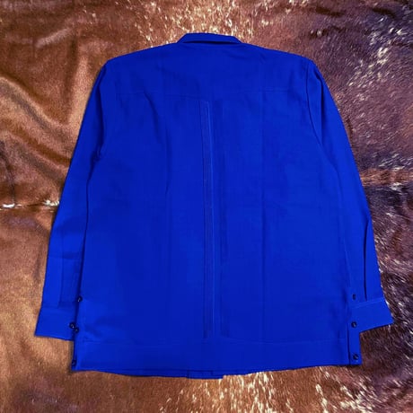 【2027年7月31日までにお届け】【受注生産】【長袖】【 ESG-20L-RBB 】【 L/S GUAYABERA 】【 REJILLADA 】【 ROYAL BLUE x BLACK 】