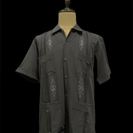 【予約】【半袖】【IMP-DE-12S-CH-42】【 DEADSTOCK 】【S/S GUAYABERA】【CHARCOAL】【炭色】