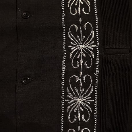 【予約商品】【半袖】【 ESG-01S-BSI 】【 S/S GUAYABERA 】【 REJILLADA 】【 BLACK x SILVER 】【 黒 x 銀 】